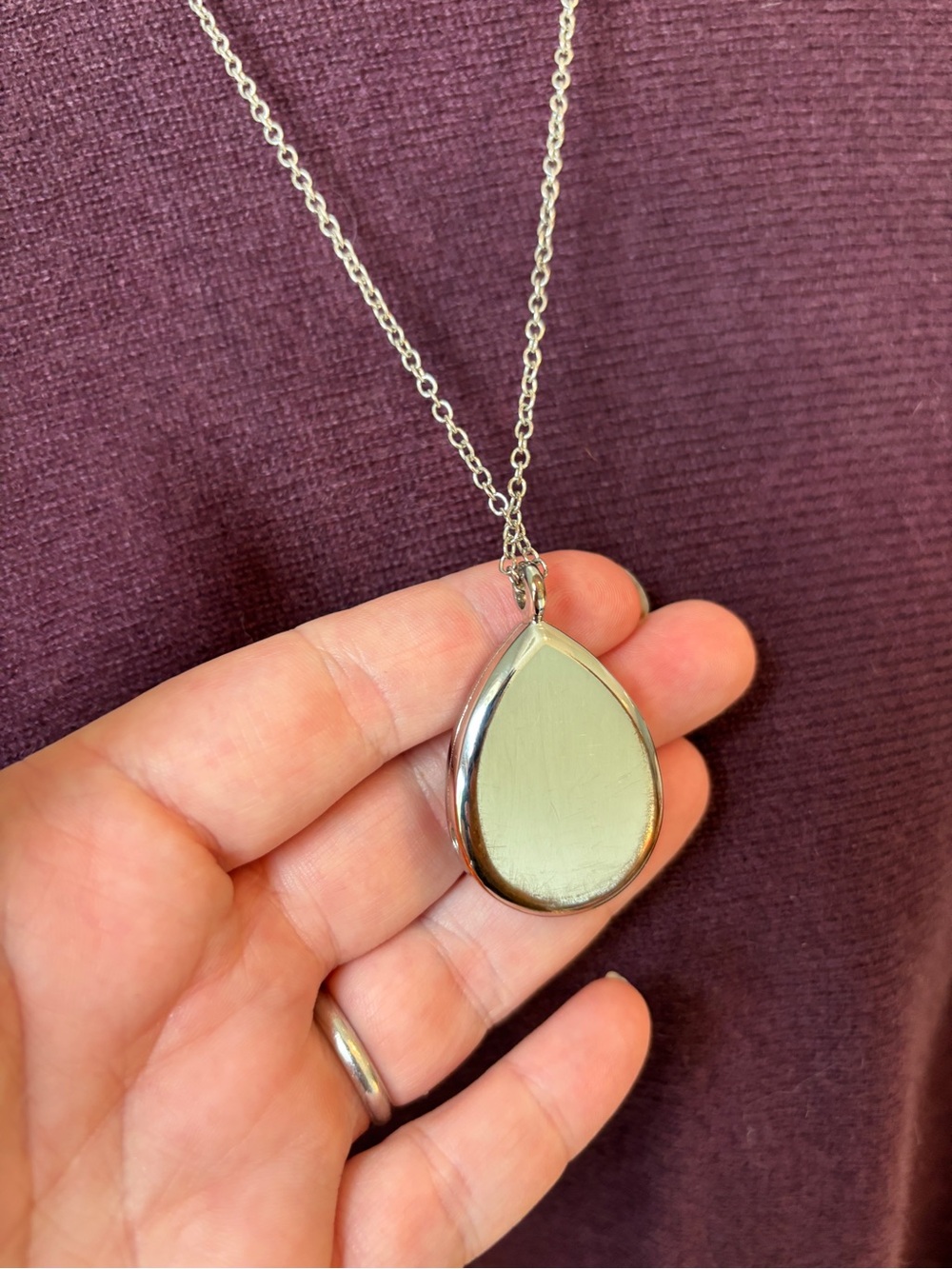 Boho Silver Filigree Teardrop Necklace - Picture 3 of 9